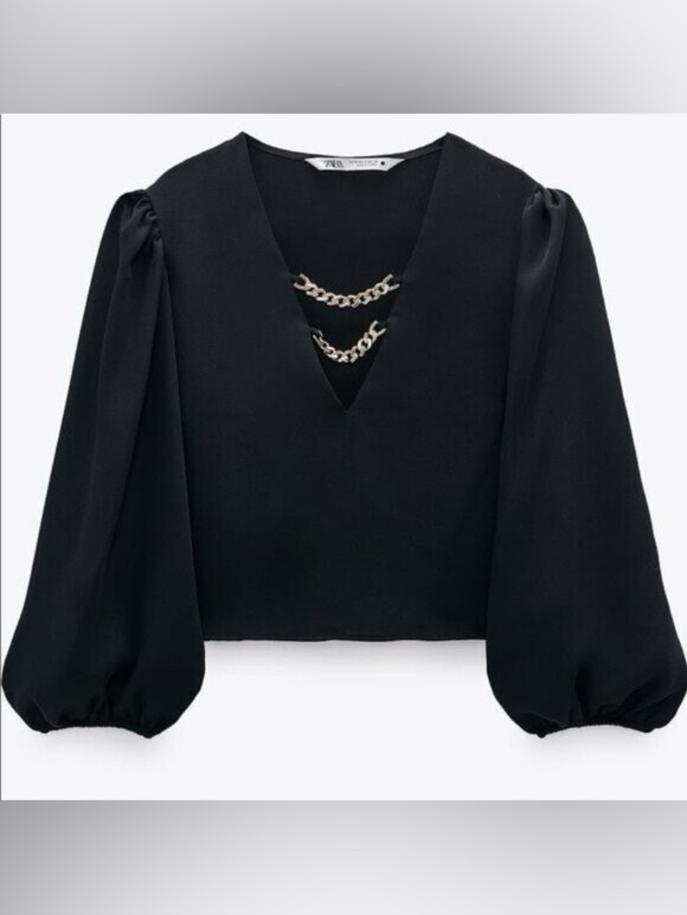 Zara balloon Sleeve Crop